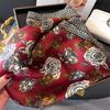 Fashion Luxury  Silk Shawl Square Scarf Women Hijab Flower Print Scarves Wraps Neckerchief Hair Ribbon Headband Bandana