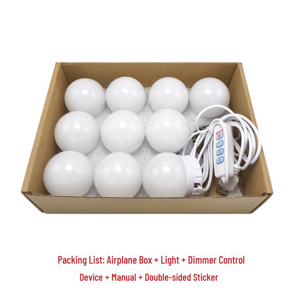 45mm USB Hollywood Makeup Mirror LED Bulb - Three-Color Fill Light, No-Drill Vanity Front Light