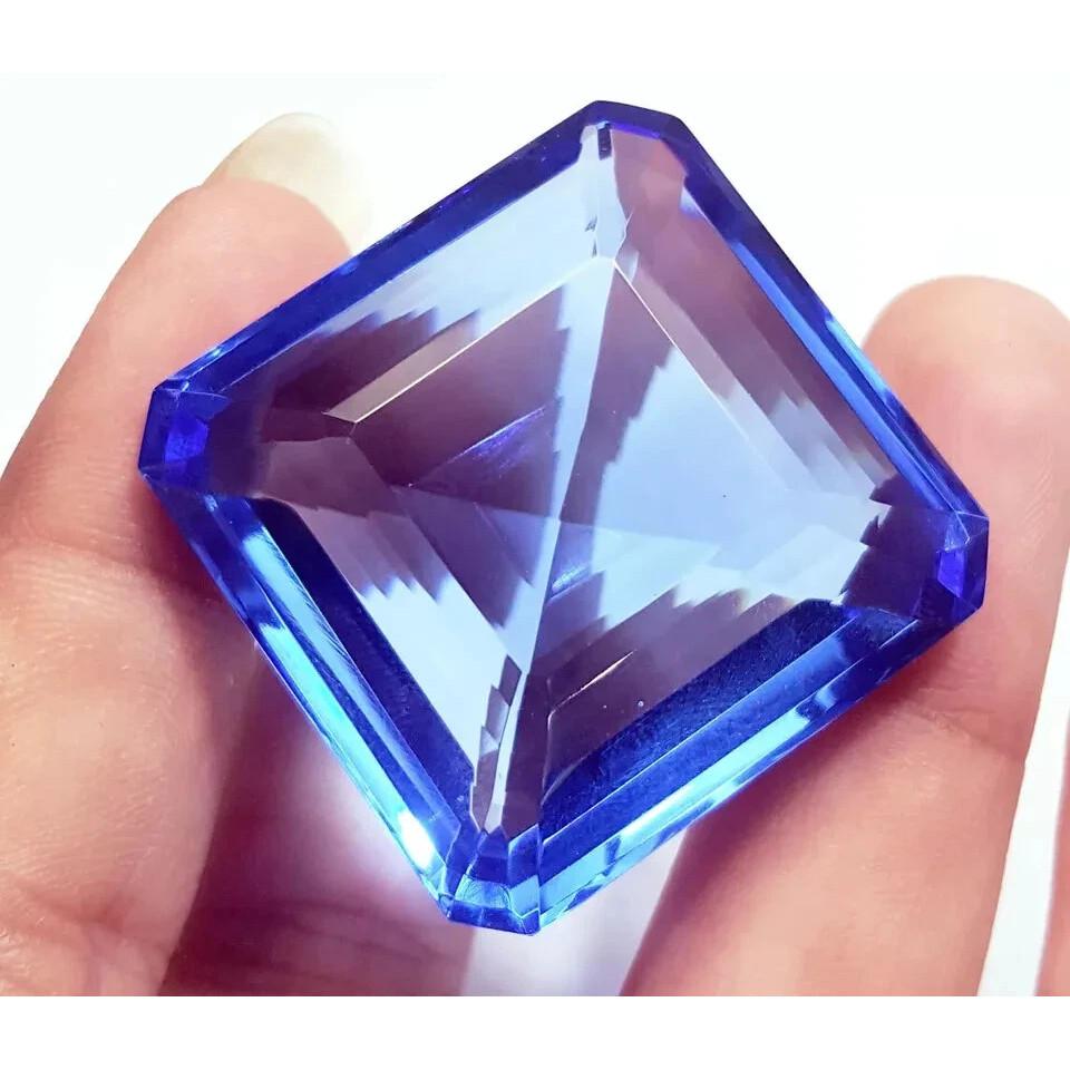 Square Cut Royal Blue Color Topaz 150+ Ct Stunning Certified Loose Gemstone