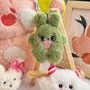 Plush Snow Monster Keychain Girls Cute White Green Cartoon Furry Toy School Bag Pendant Keyring Car Keyholder Plush Accessories