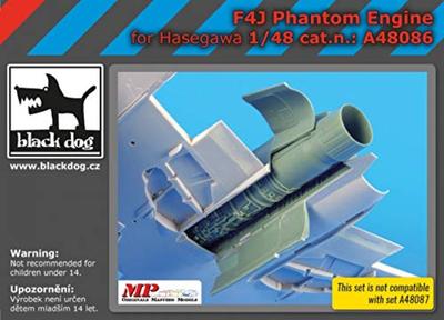 Black Dog Phantom 2 Triebwerk Kunststoffmodellteile HAUA48086 1/48 F-4J (für Hasegawa)