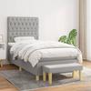 3137357 vidaXL Divan Bed and Mattress Light Grey 90x190 Cm Fabric