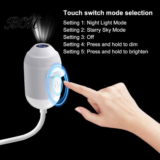 Healing Light Projector USB Lamp, Starry Sky Night with Clear Image And Adjustable Touch Control Brightness, 2-in-1 Star for Home Travel Two-in-one