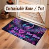 Love Romance Theme Soft Crystal Velvet Rug Custom Name & Text Print Non Slip Floor Rug for Bedroom Living Room