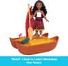 Mattel Disney Vaiana Vaiana 2 Spielzeug Vaiana Werkstatt Spielset mit 2 kleinen schwimmenden Heihei und 5 Zubehörteilen & Lottos Puppen, Figur, Boot,
