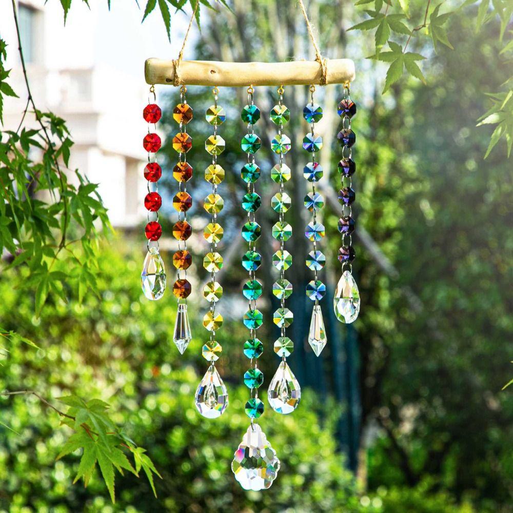 

Hanging Crystal Wind Chimes Handmade Hanging Window Prisms Garden Decor