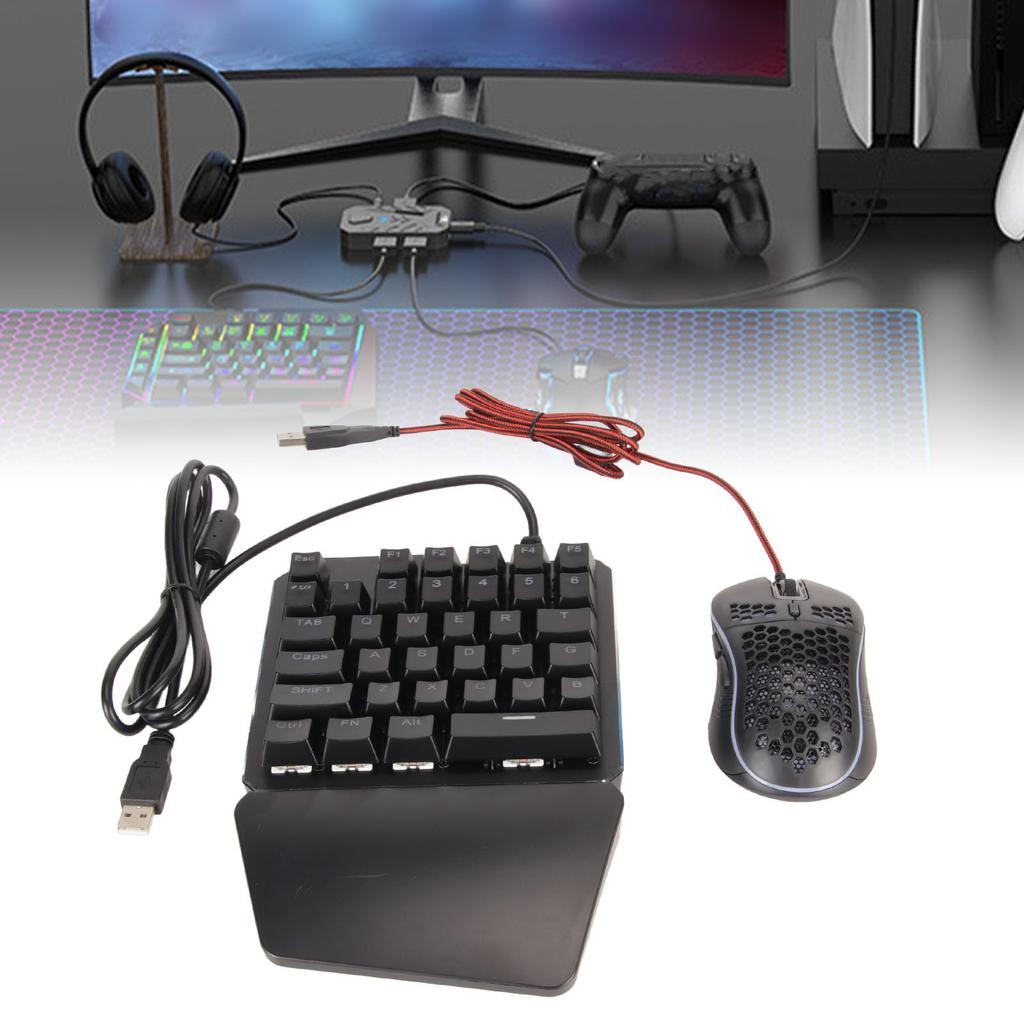 Keyboard Mouse Converter Set Wired RGB Mechanical Keyboard Mouse Adapter Combo for PS5 for PS3 for P