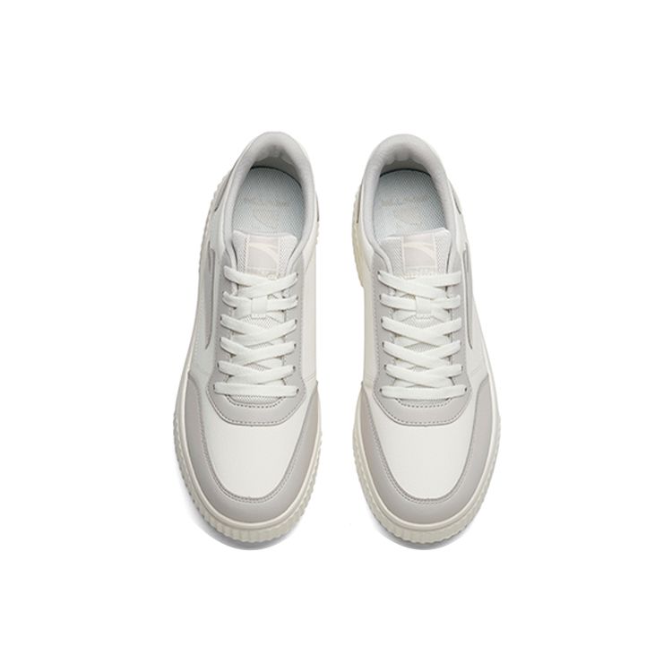 Anta Lifestyle Series Biscuit Shoes Versatile Non-Slip Shock Absorbing Durable Low-Top Skate Shoes Men sneaker White Gray 912358005-1