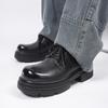 Men's casual derby leather shoes Designer's minimalist style Office or Business Outdoor Black autumn and winter shoes dress