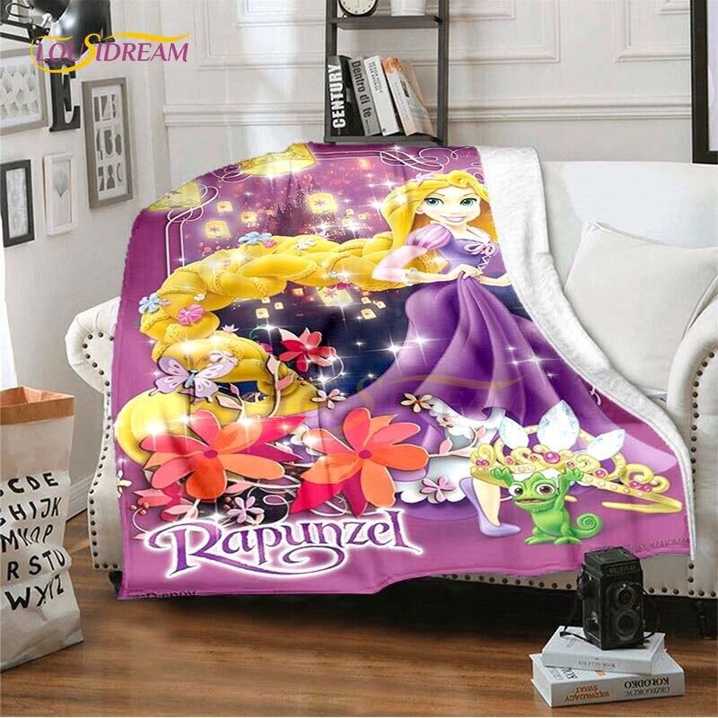 Mooie Prinses Rapunzel Cartoon Deken Anime Plaid Dekens voor Bedden Banken Queen Size Zachte Beddengoedhoes Huisdecoratie Kinder Cadeau