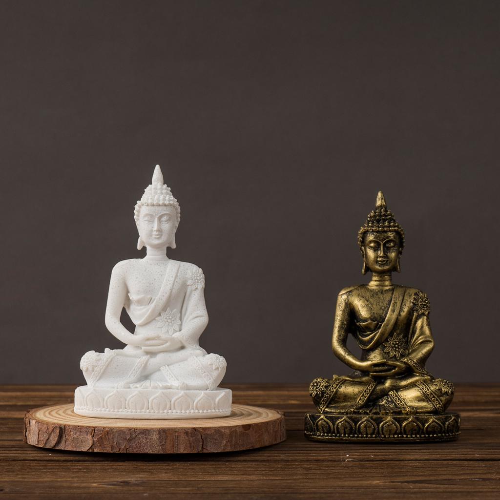 Southeast Asia Buddha Statue Ornaments Mini Zen Home Living Room Entrance Decoration Resin Craft Decorations