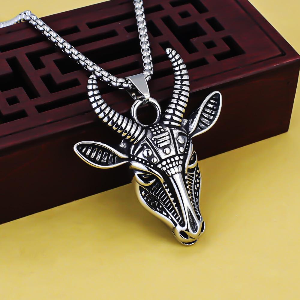 Odin Viking Helmet Titanium Steel Pendant Nordic Pirate Men's Necklace