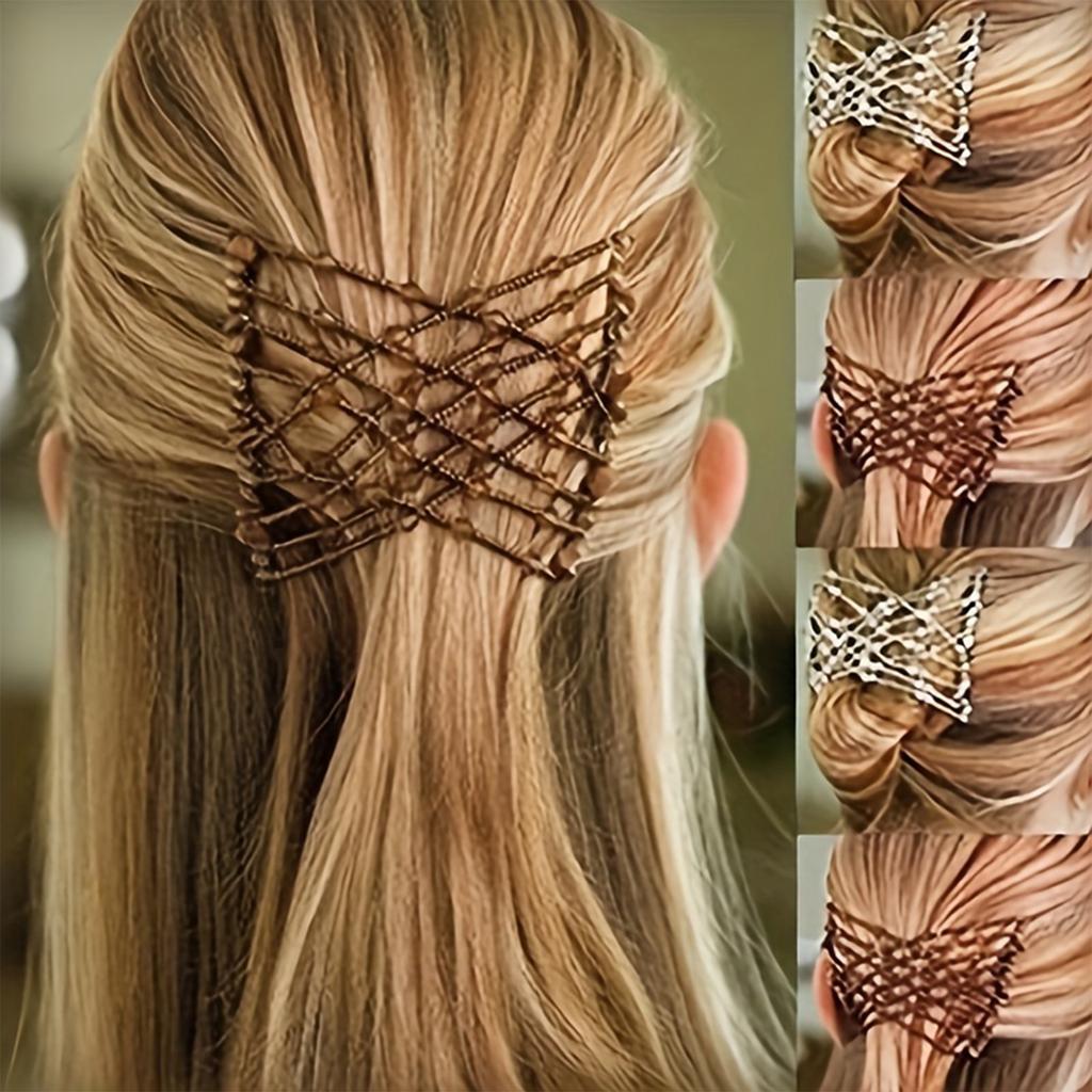 Elastic Beaded Hair Comb Flexible Magic Hair Styling Tool Adjustable Hairpin for Various Hair Types and Hairdos