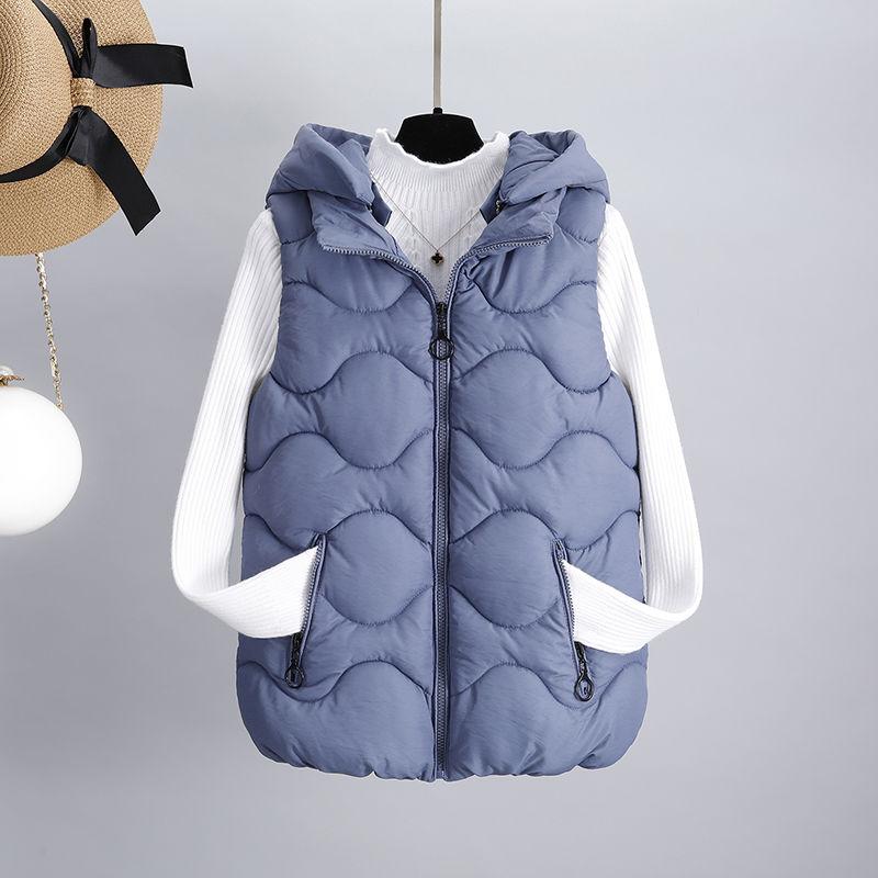 

Осінь-зима Модна бавовняна куртка Дикий вільний повсякденний приталений жилет без рукавів зі знімною шапкою Бавовняна жіноча куртка Жилет Верхній одяг M