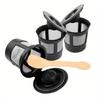 Reusable K Cups 4-Pack: Universal Fit for Keurig 1.0/2.0 & Mini Plus. Eco-Friendly & Built-In Filter.