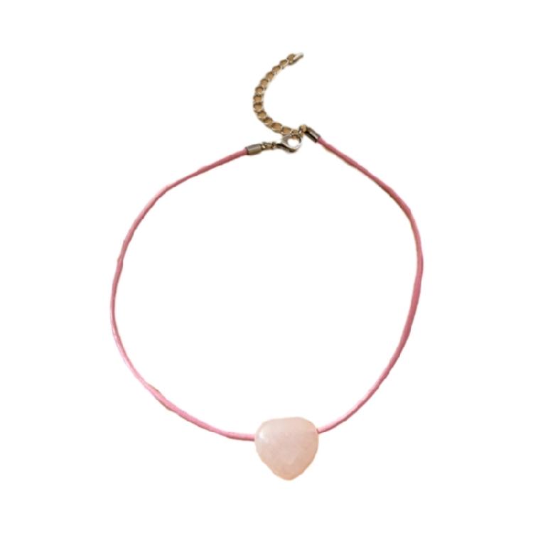 Waterproof Necklace Heart Pendant Necklace Elegant Handmade Heart Neck Jewelry 1 розовый