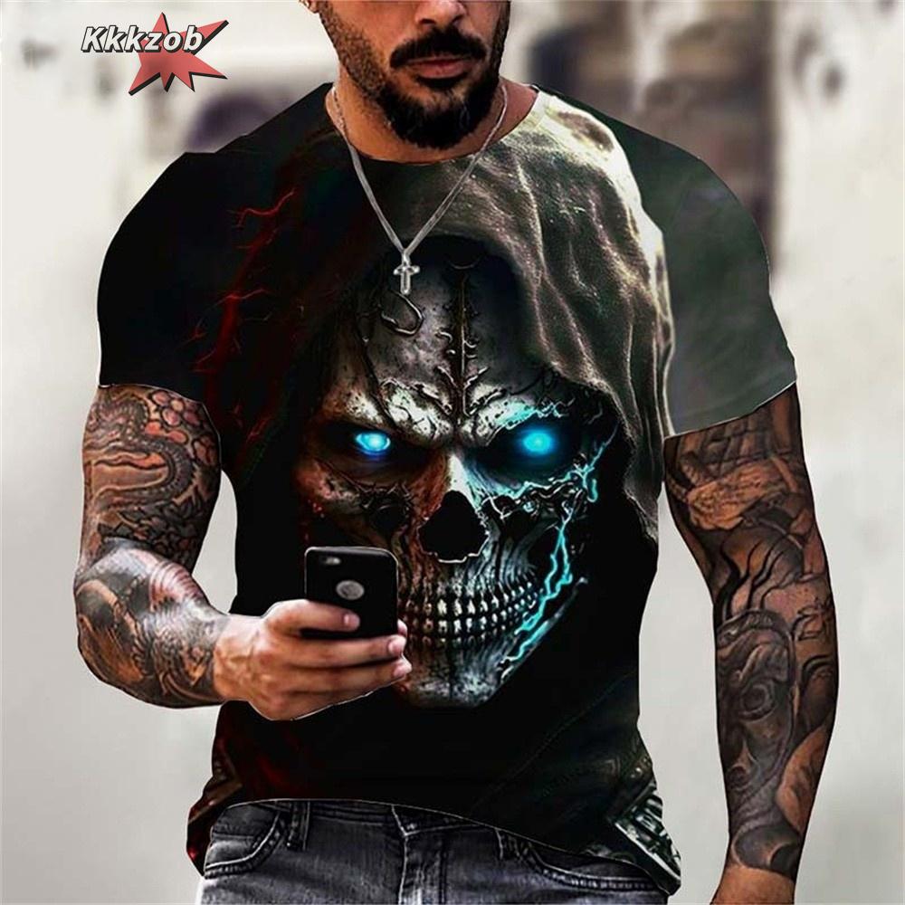 Summer Round Neck 3D Print Top Fashionable Casual Short Sleeved Men's T-shirts
