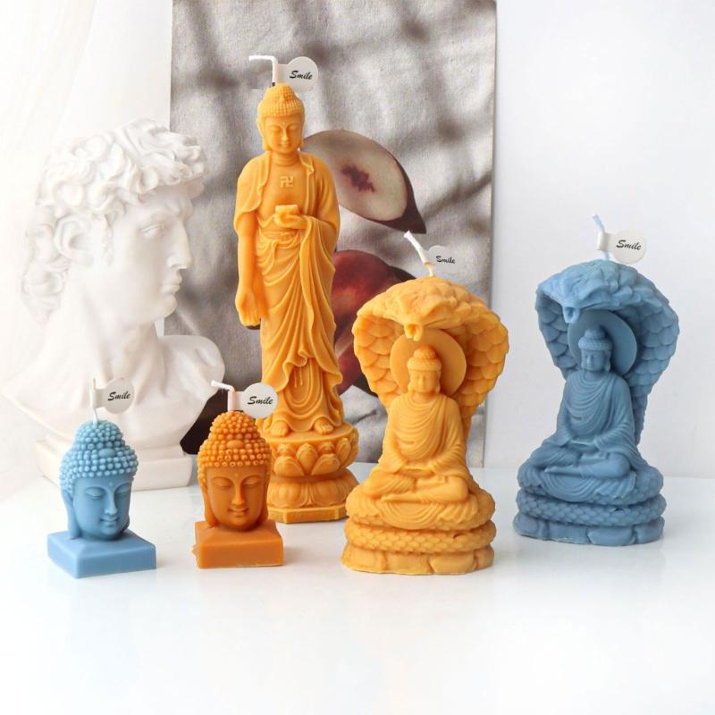 3D Buddhas Candle Silicone MoldNon Stick Easy To Demold for DIY Candle