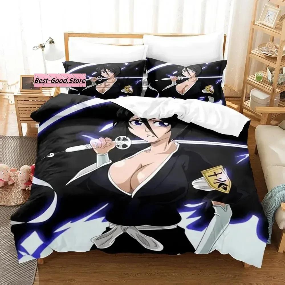 Bleach Kuchiki Rukia Bettwäsche Set Einzelbett Twin Full Queen King Size Bettset Aldult Kind Schlafzimmer Bettbezug Sets 3D Druck Anime 2022