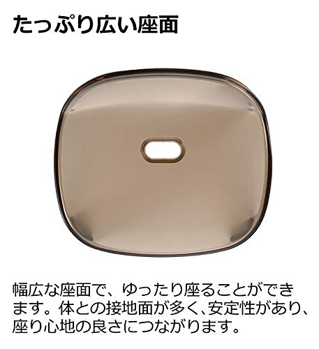 Richell Lucre Bath Chair, 30H, Brown, Made In Japan, Non-Slip, Stylish, Clear Plastic, 130041
