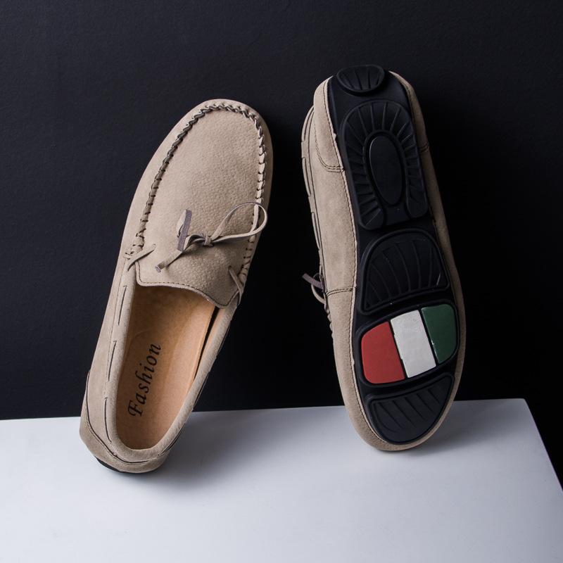 

Autumn new leather Doudou shoes breathable lazy shoes personalized driving shoes 47