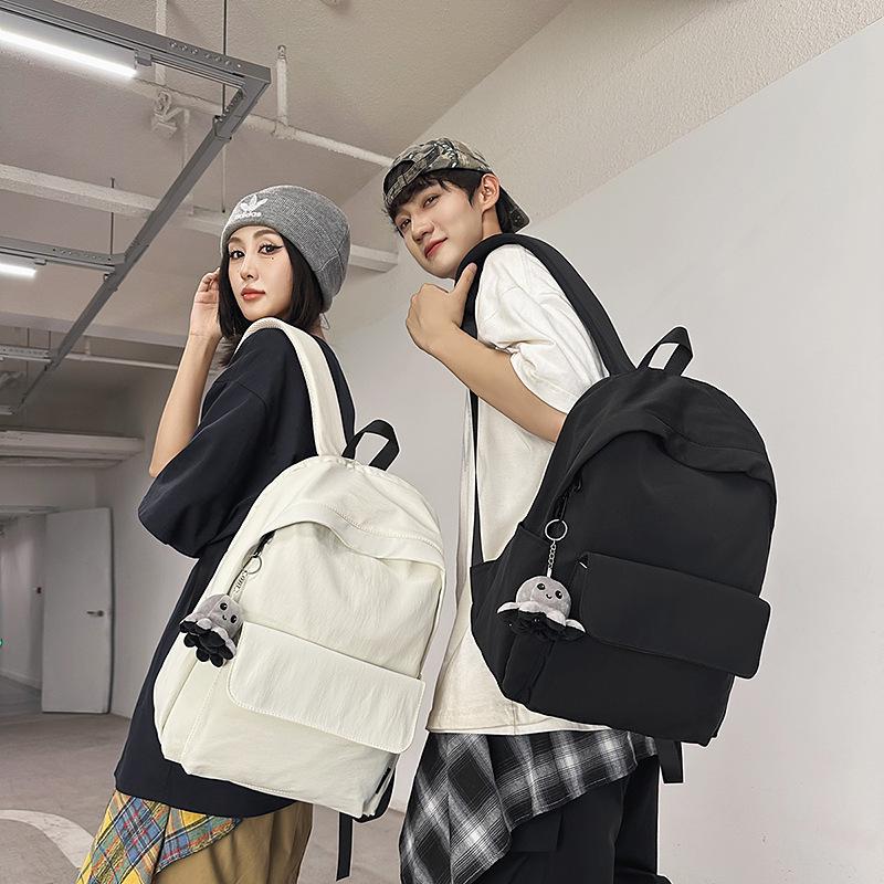 Mochila Leve de Grande Capacidade Unissex para Estudantes: Cor Sólida Simples, Cabe em Laptops, Perfeito para a Faculdade e o Ensino Médio.