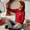 David Bella Girls' Half High Neck Knitted Sweater