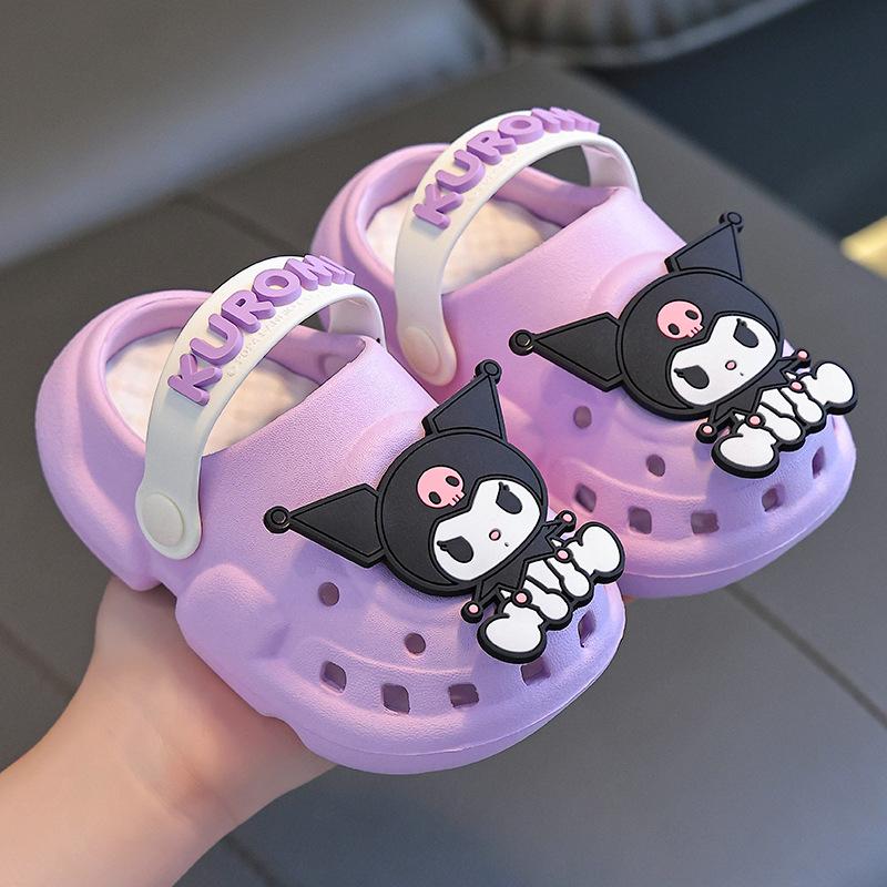 

Children s summer slippers for girls, home anti-slip clogs for little boys and toddlers, closed-toe outdoor sandals 24-25【Inner Length15】 фиолетовый
