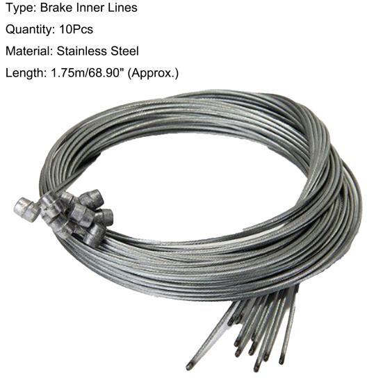 10 Stück 1,75 m Bremsinnenzüge Hart schneidbarer Edelstahl High-End Kern Bremsleitungen