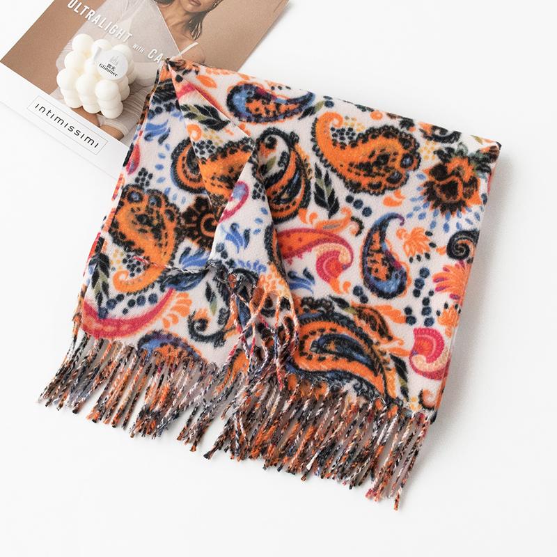Women Winter Scarf Paisley Print Cashmere Pashmina Shawls Wraps Hijab Shawls and Wraps Female Echarpe Scarves Luxury Brand