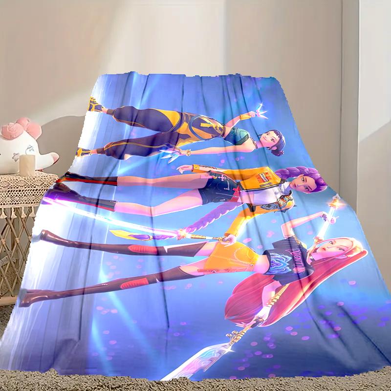 1pc Digital Print Nap Blanket, Kpop Demon Hunters Blanket for Home Use, All Season Warmth, Christmas and Valentine's Day Gift Blanket
