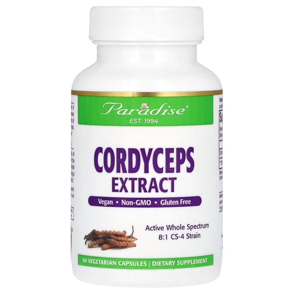 

Paradise Herbs Cordyceps Extract Veggie Capsules, 60 Count 60 pcs - 1 ea