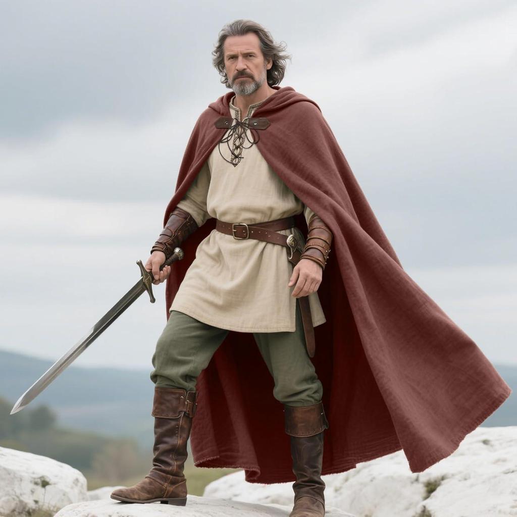 Medieval Hooded Cloak - Linen, Available in 6 Colors for Halloween