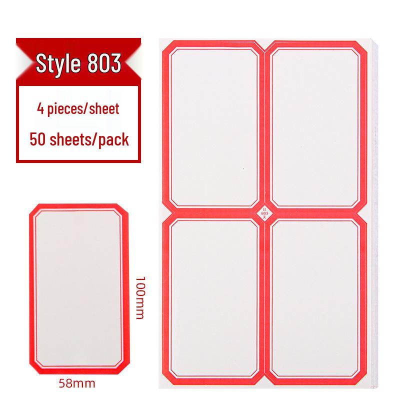 50 Sheets Self-Adhesive Blank Labels for Handwritten or Name Stickers