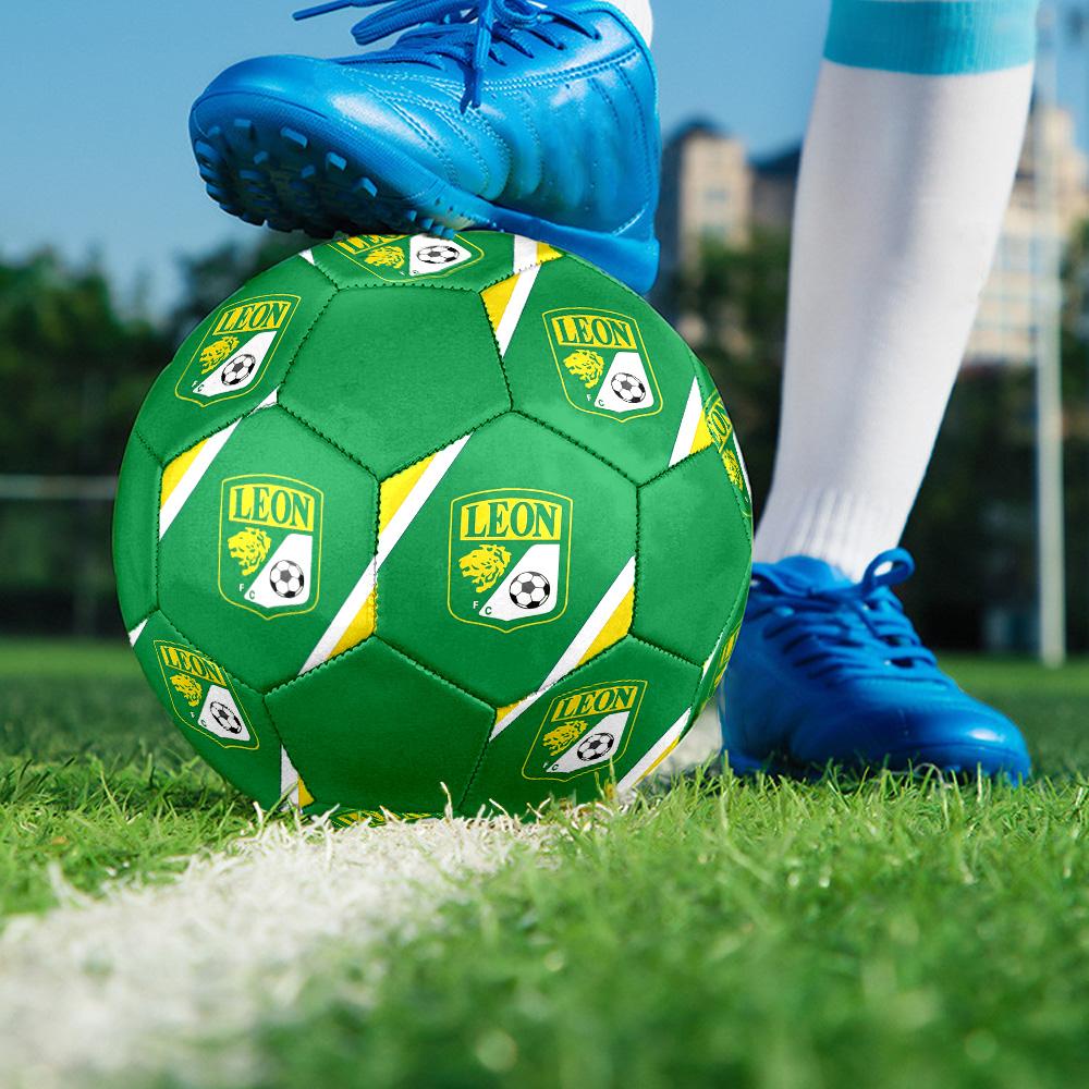 Club Leon Indoor Soccer Ball Colorful All Ages Size 5 Machine Stitched PVC Competition Ready Durable High-Bounce