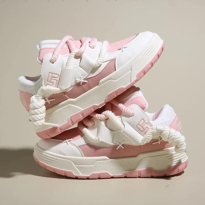 Fashion Trendy Women's Men Chunky Sneakers Versatile Casual Thick Soled Board Shoes Female Little White Shoes Walking Shoe Hombre Mujer