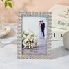 Modern Nordic Metal Diamond-Embellished Photo Frame for Table or Wall Display