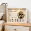 Custom Family Memory Box DIY Mini Museum Silhouette with Light Photo Display Frame Kit Shadow Gift Gold Frames Figurines Keepsake for Baby Newborn
