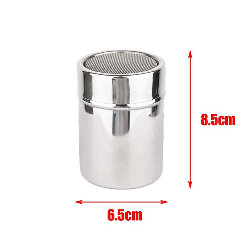 Stainless Steel Chocolate Shaker Cocoa Flour Coffee Sifter 16Pcs Coffee Stencils Template Strew Pad Duster Spray Tools