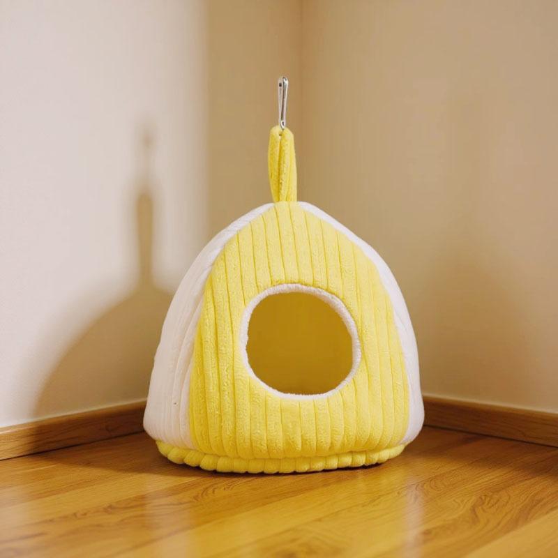 

Winter Warm Parrot Nest Soft Fleece-lined Bird Hanging Hammock Washable Comfortable Bird House for Parrots Finches Parakeet жовтий