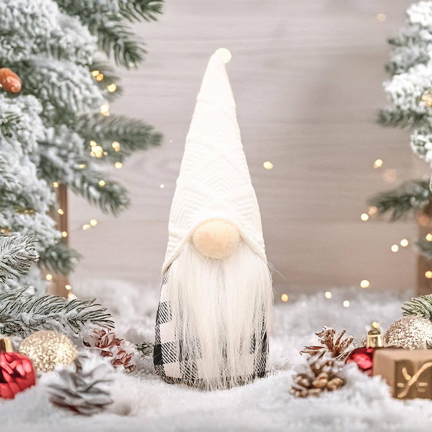 

Mingguan Christmas Faceless Old Man Standing Doll Ornament