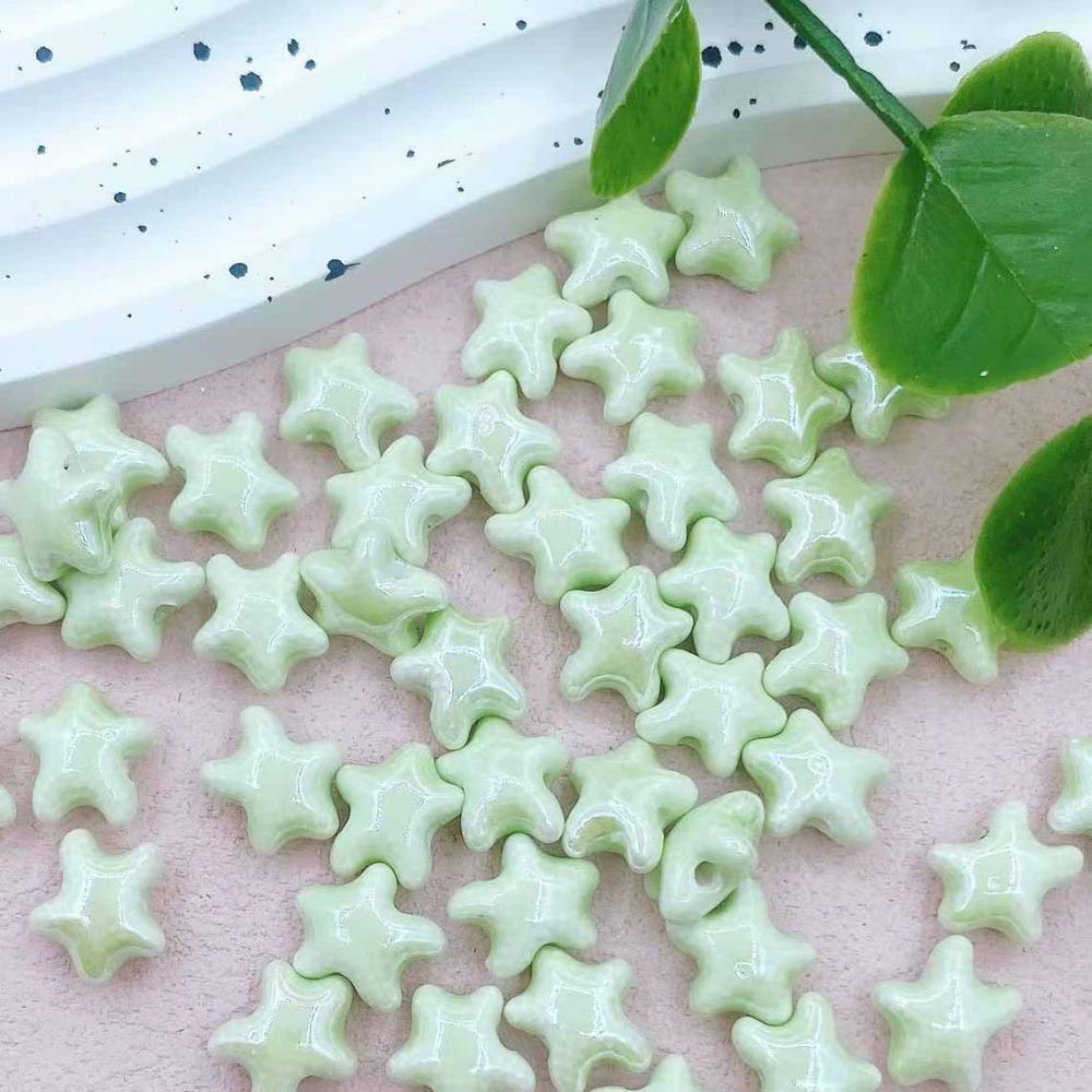 20pcs Ceramic Ceramic Spacer Loose Beads Fresh Color Jewelry Making Material Starfish Bead  Student