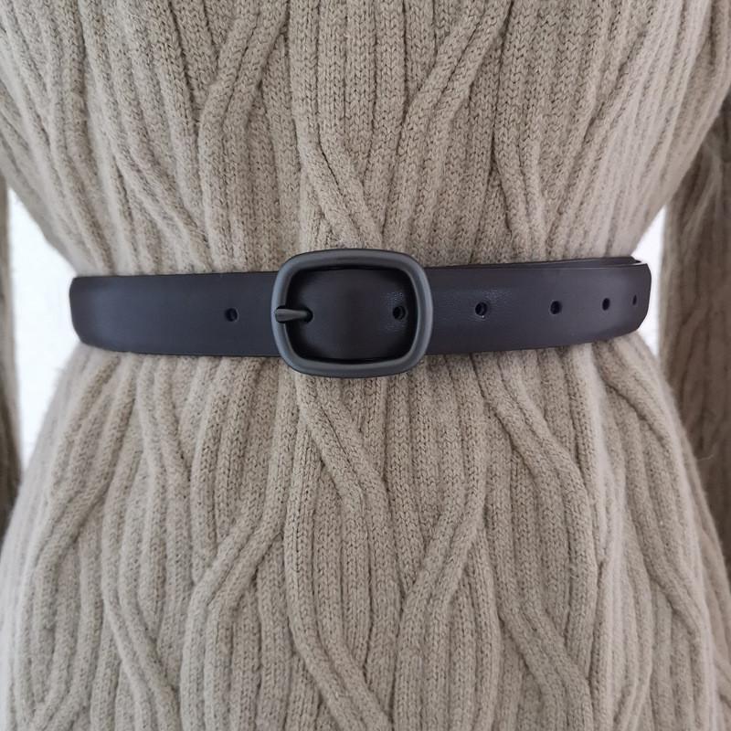 Color Genuine Solid Leather Belt Women Alloy Closure Fashion Summer Wardrobe