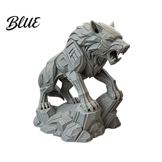 Office Desk Decoration Collectible Desktop Wolf Mechanical Statue 3D Printed Style Figurine Ornament Sculpture Tabletop for Shelf Animal
