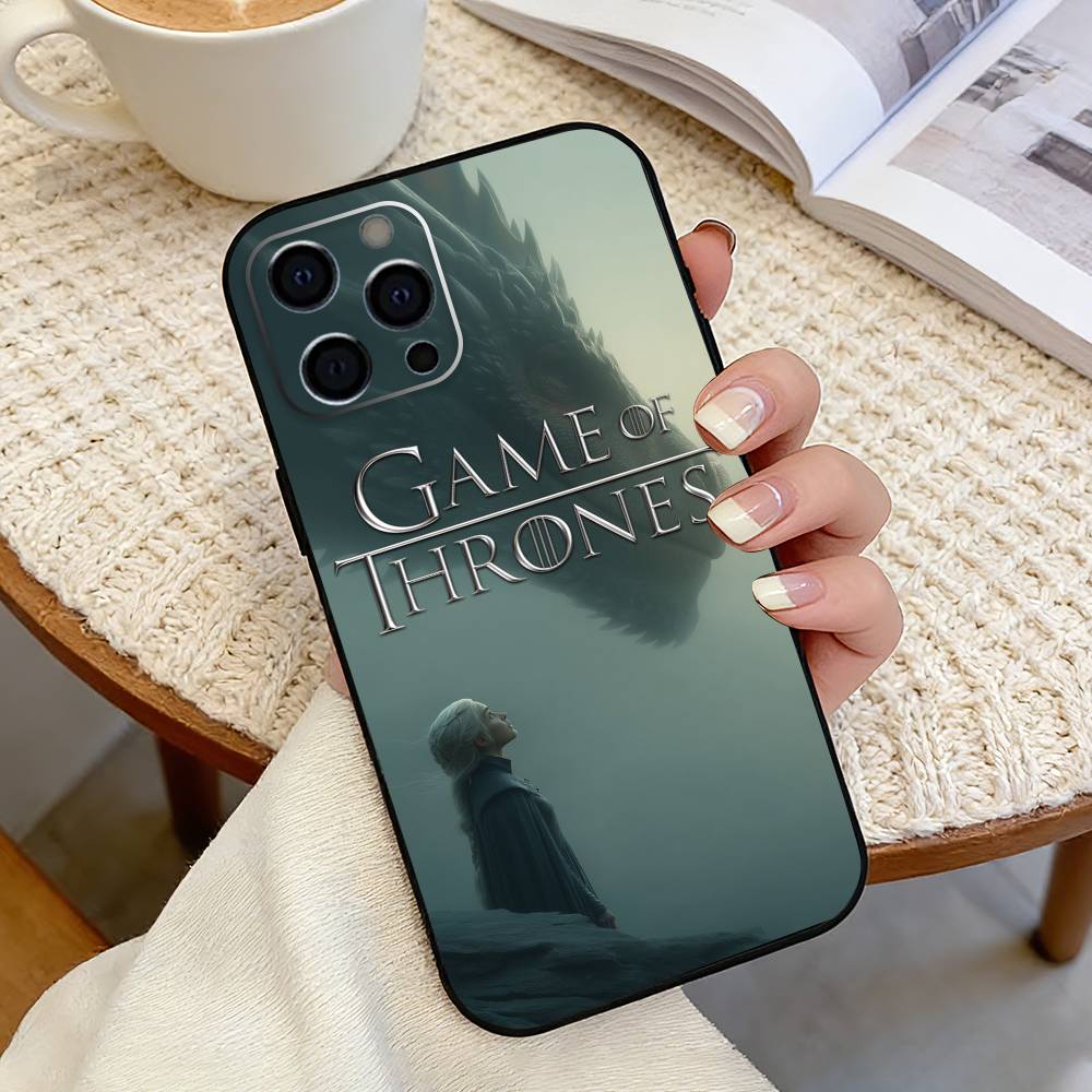 DM-game of Dragon Mothers Phone Case For iPhone 17,16,15,14,13,12,11 Plus,Pro Max,XS,Soft Silicone Black Cover iPhone15ProMax