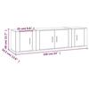 VidaXL TV Stand Set 3 Pcs Smoked Oak Engineered Wood 3188403