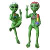 UV Protected Alien Garden Ornament Statue Hand-Painted Funny Rude Alien Sculpture Home Decor Yard Ornament