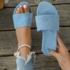 Large size flat-bottomed slippers women's summer new one-word drag simple fashion casual cool slippers