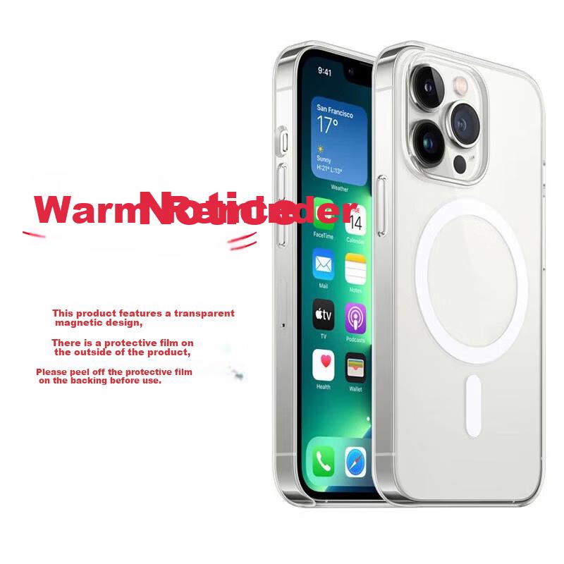 Transparent Magnetic Case for iPhone 15 Pro Max Ultra-Thin Lightweight Shockproof Sweat-Resistant Soft Cover