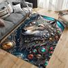 Majestic Wolf Adorned with Symbolism Carpet Yoga Living Room Room Decor Children's Crawling Mat Doormat Area Rug Games Mat